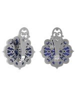 Серьги из белого золота c бирюзой и лазуритом