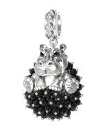 Подвеска из белого золота c эмалью и ониксом