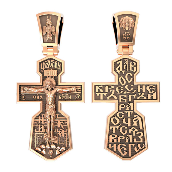 Крест из красного золота 585 пробы