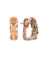 Серьги из золота c бриллиантами и изумрудом