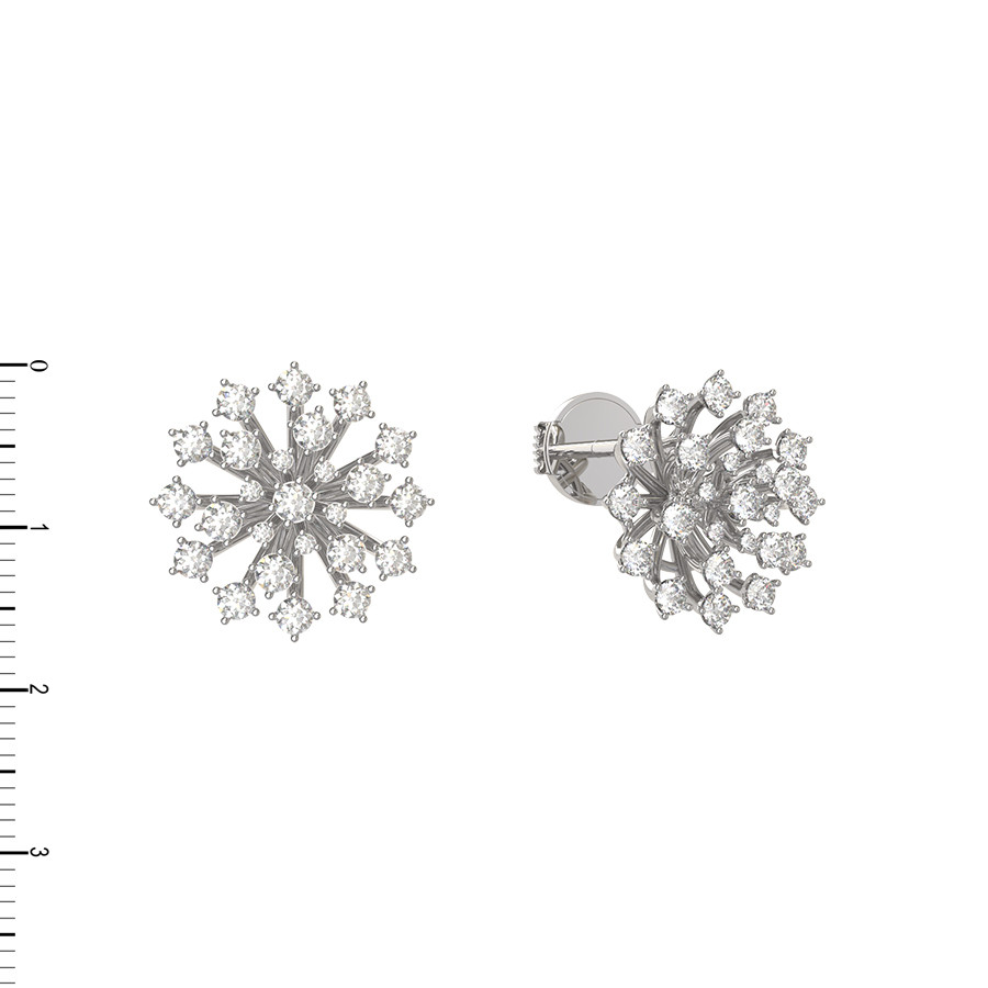 Серьги из белого золота 585 пробы c бриллиантами