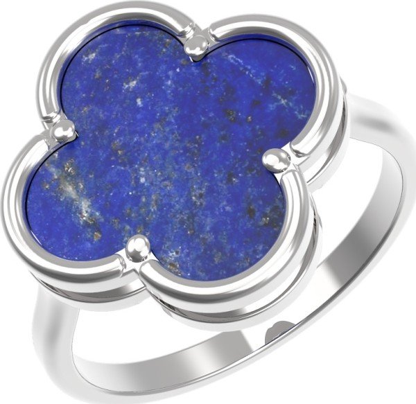 Кольцо из белого золота c лазуритом