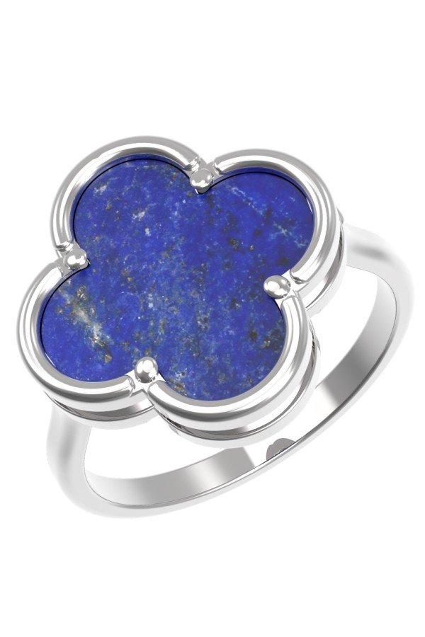 Кольцо из белого золота c лазуритом