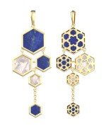 Подвеска из лимонного золота c лазуритом и перламутром