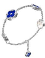 Браслет из белого золота c лазуритом и перламутром