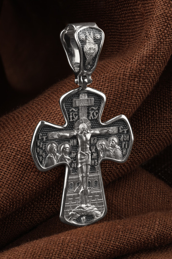 Крест из белого золота 585 пробы