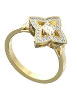Кольцо из лимонного золота c бриллиантами