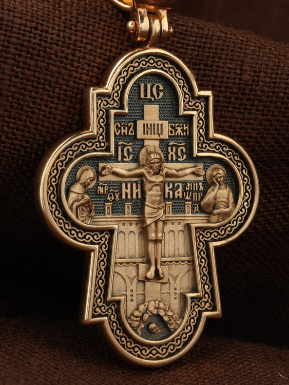 Крест из красного золота 585 пробы