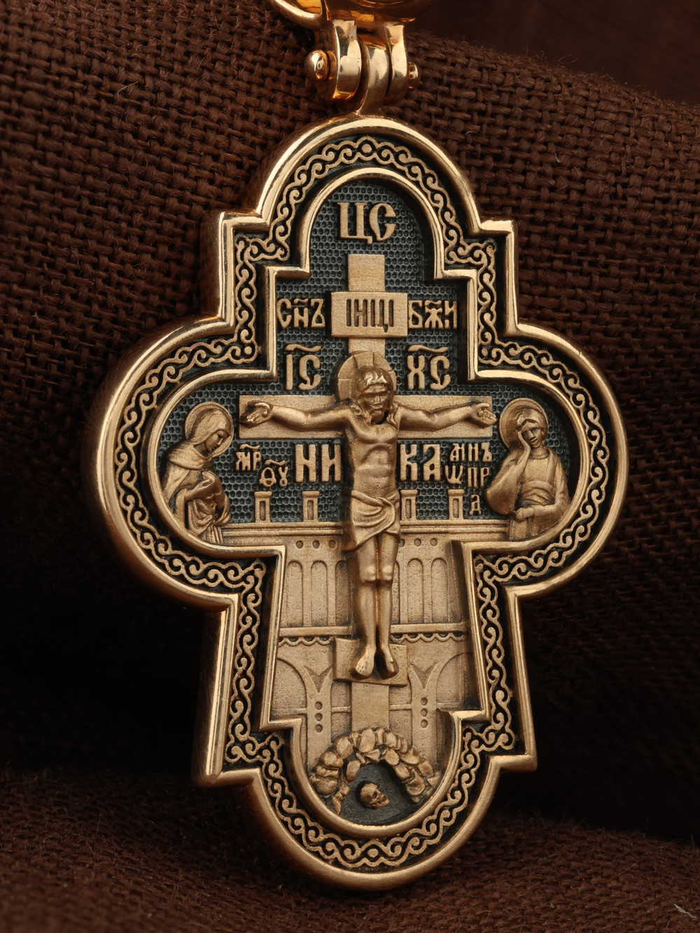 Крест из красного золота 585 пробы