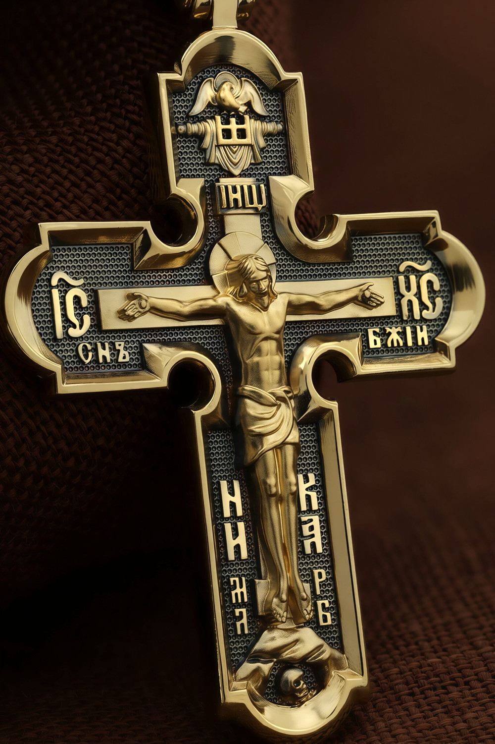 Крест из лимонного золота 585 пробы