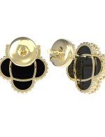 Серьги из лимонного золота c ониксом