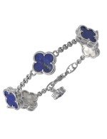 Браслет из белого золота c лазуритом и перламутром