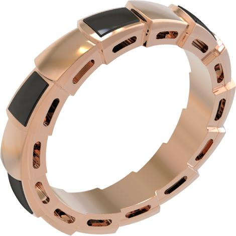 Кольцо из красного золота 585 пробы c ониксом