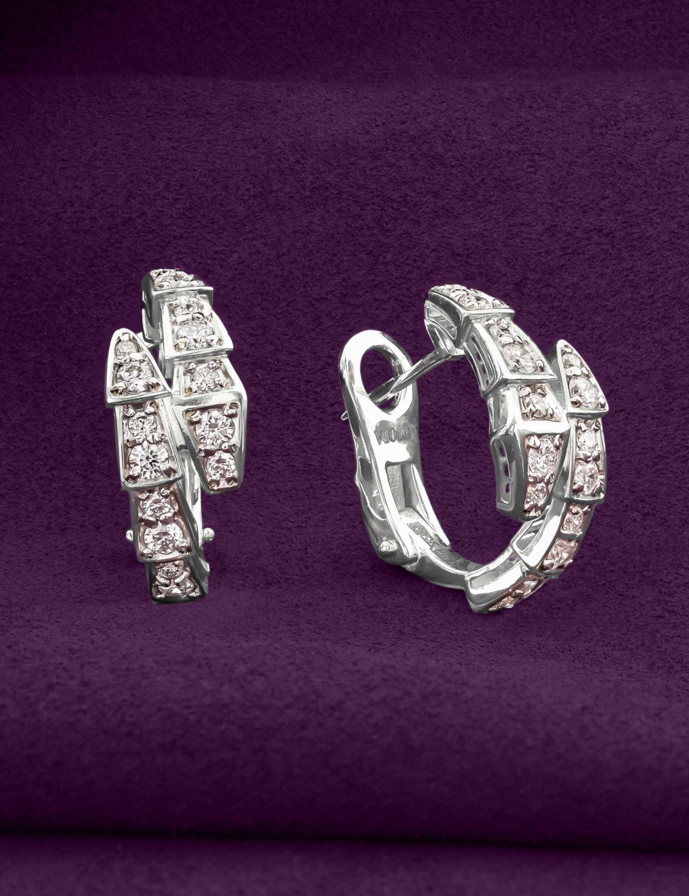 Серьги из белого золота c бриллиантами