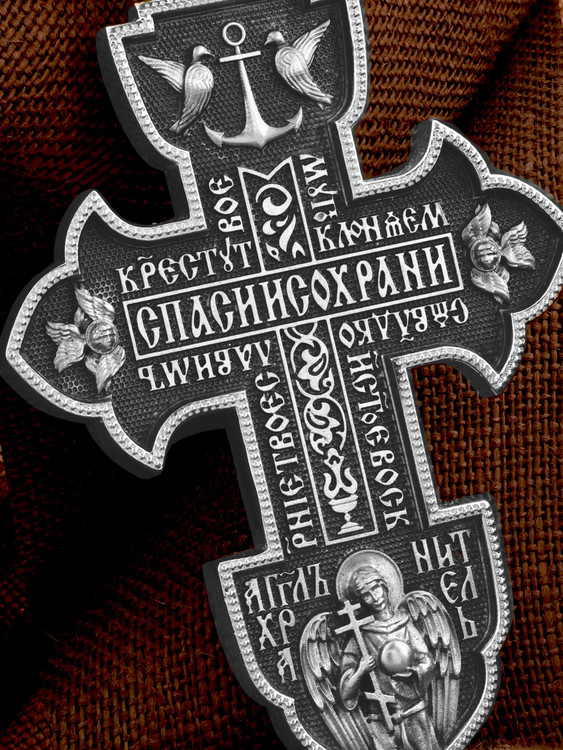 Крест из белого золота 585 пробы