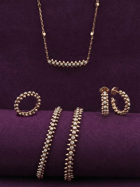 Колье из розового золота 585 пробы c бриллиантами