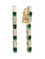 Серьги из лимонного золота c бриллиантами и малахитом