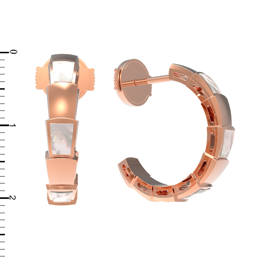 Серьги из красного золота 585 пробы c перламутром