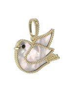 Подвеска из лимонного золота c эмалью и перламутром