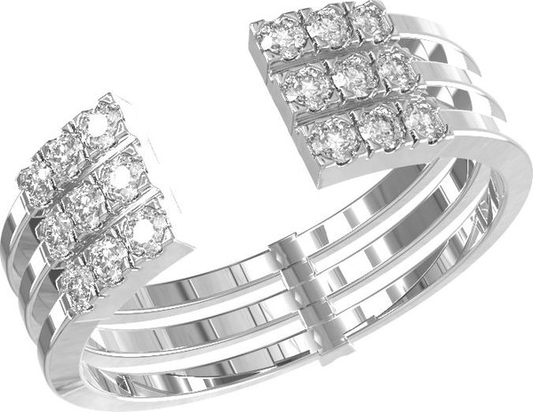 Кольцо из белого золота 585 пробы c бриллиантами