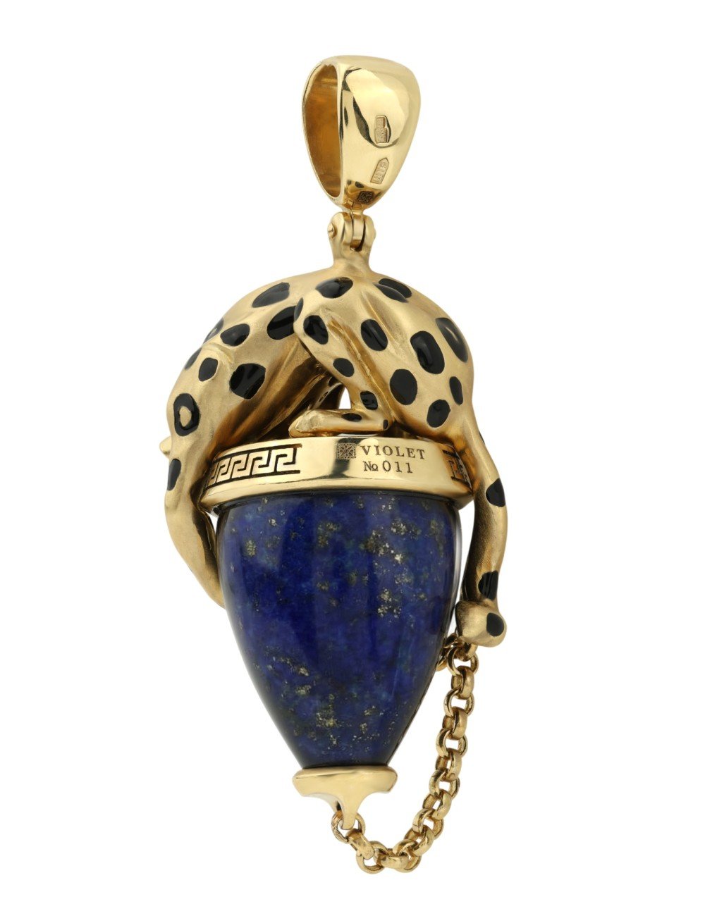 Подвеска из лимонного золота c эмалью и лазуритом