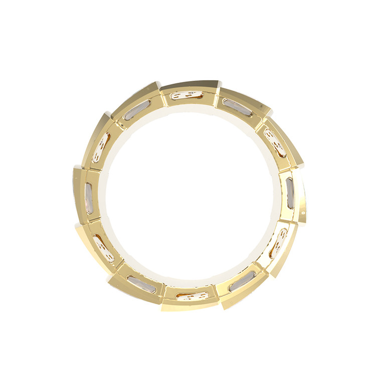 Кольцо из лимонного золота 585 пробы c бриллиантами и перламутром