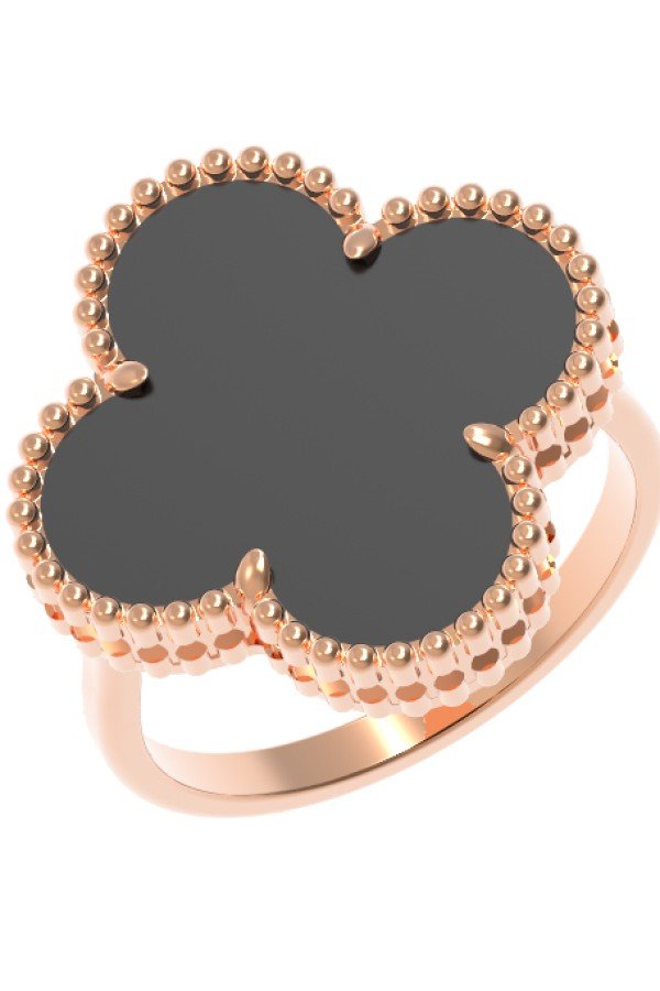 Кольцо из золота c ониксом