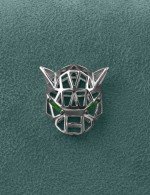 Подвеска из белого золота c изумрудом