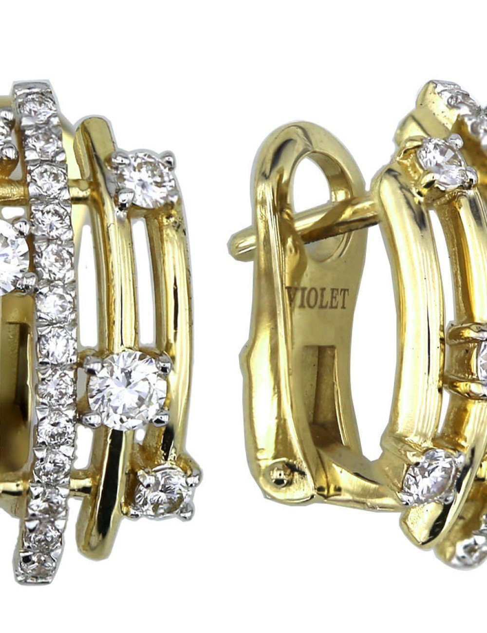 Серьги из лимонного золота c бриллиантами