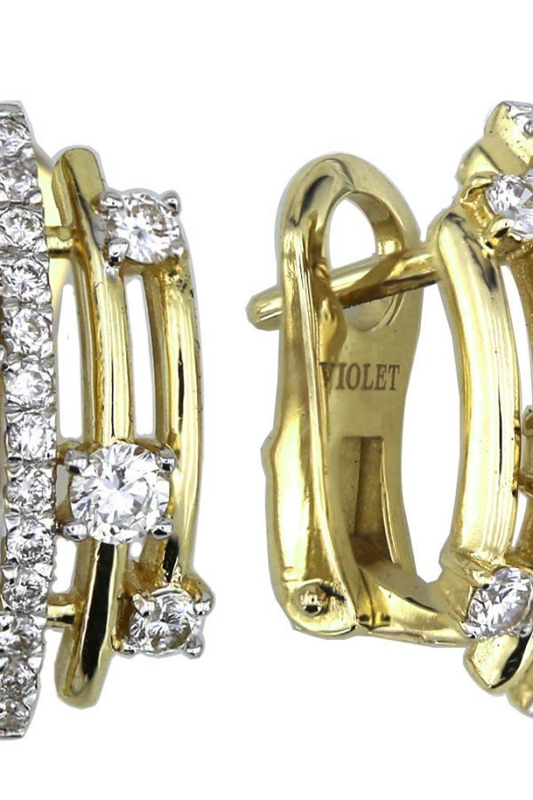 Серьги из лимонного золота c бриллиантами