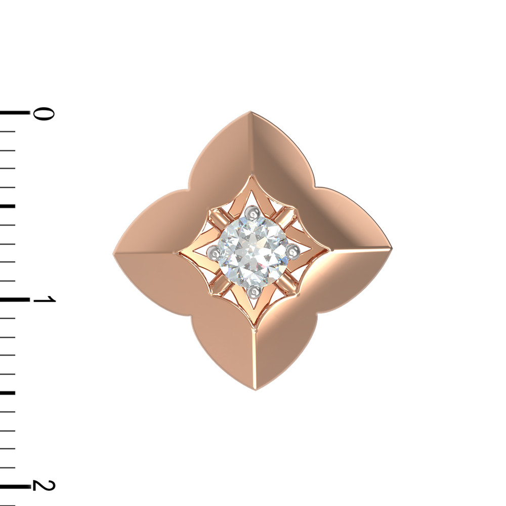 Подвеска из красного золота 585 пробы c бриллиантами