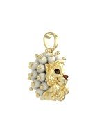 Подвеска из лимонного золота c эмалью и жемчугом