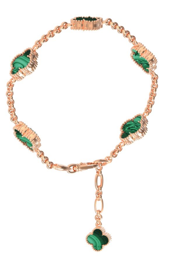 Браслет из золота c малахитом