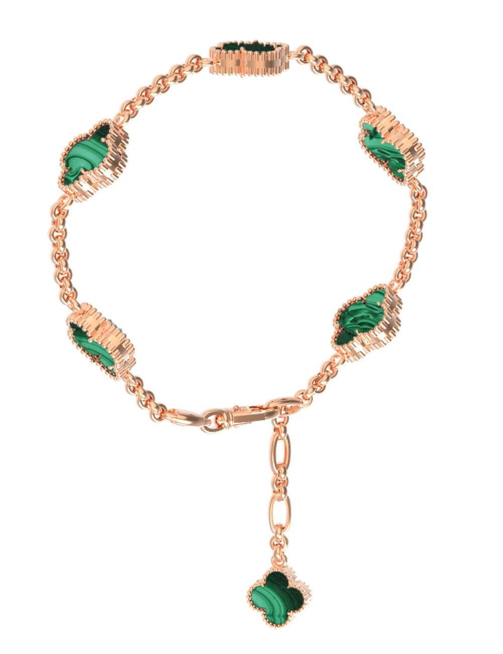 Браслет из золота c малахитом