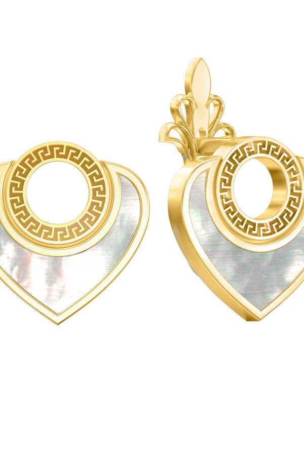 Серьги из лимонного золота c перламутром