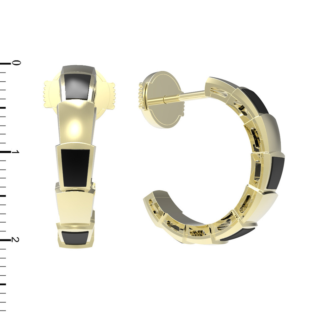 Серьги из лимонного золота 585 пробы c ониксом