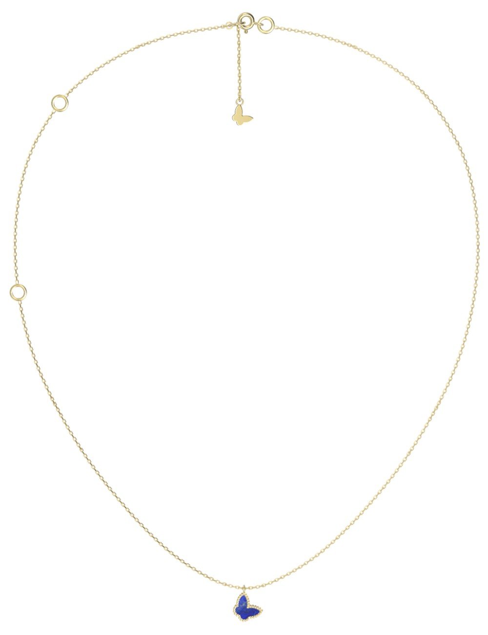 Колье из лимонного золота c лазуритом