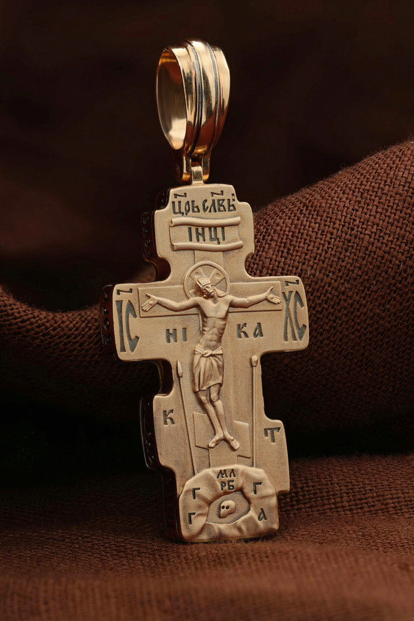 Крест из красного золота 585 пробы