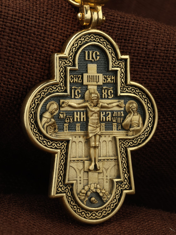 Крест из лимонного золота 585 пробы