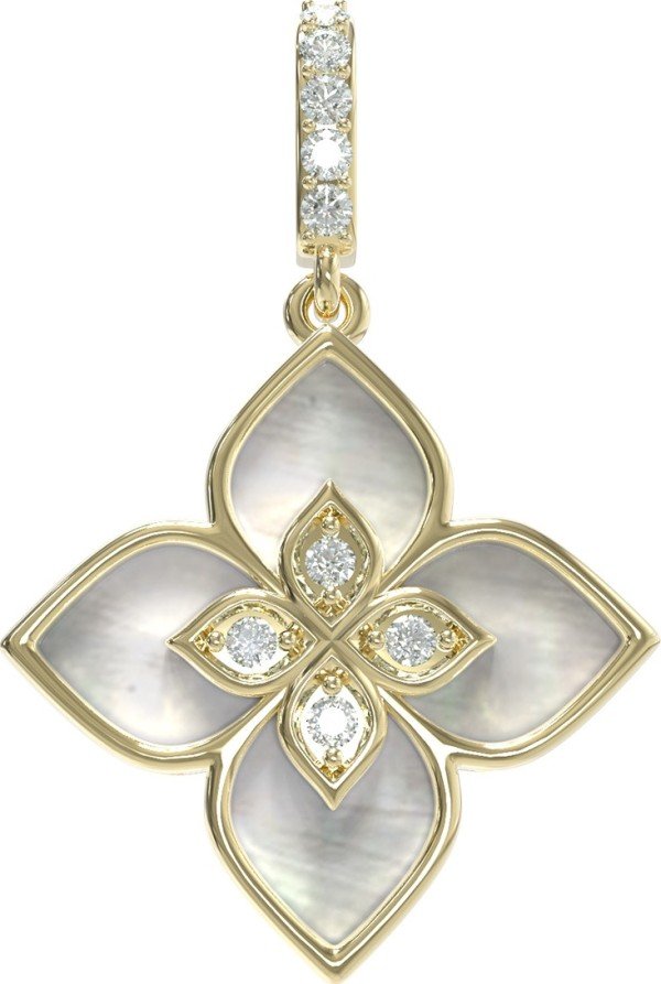 Подвеска из лимонного золота c бриллиантами и перламутром