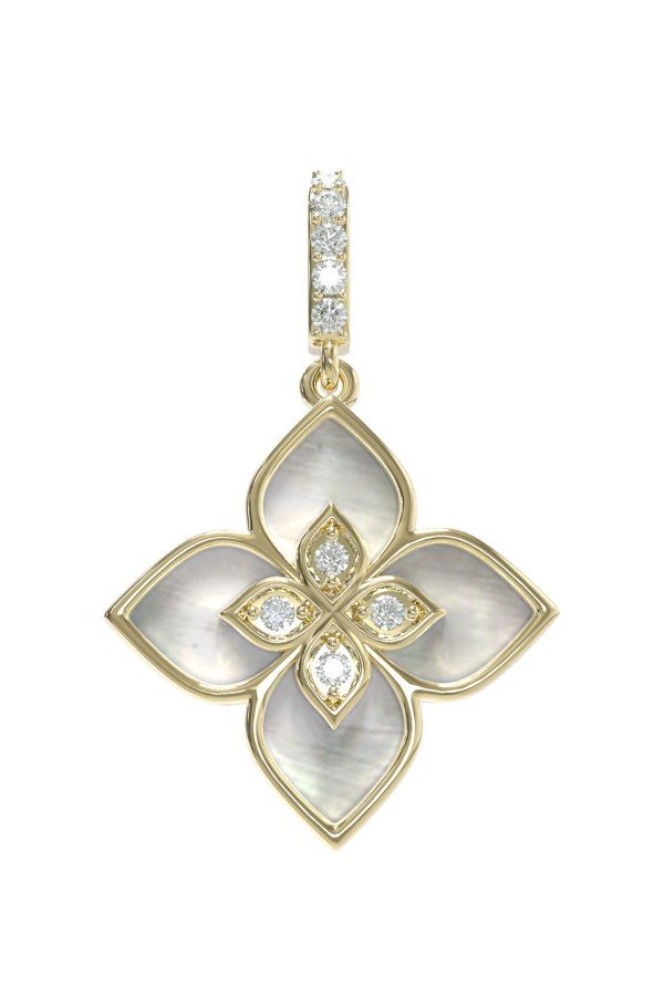 Подвеска из лимонного золота c бриллиантами и перламутром