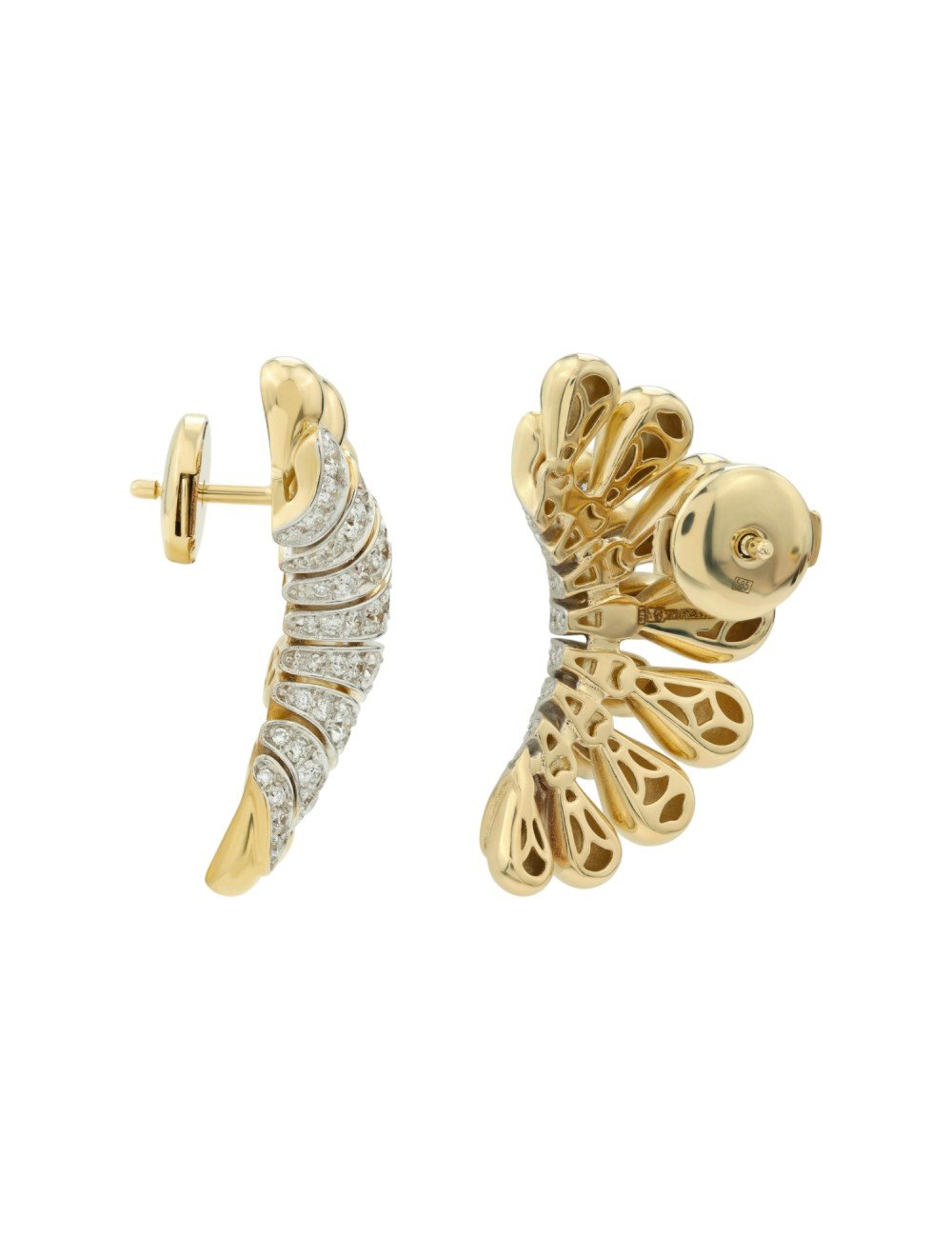 Серьги из лимонного золота c бриллиантами