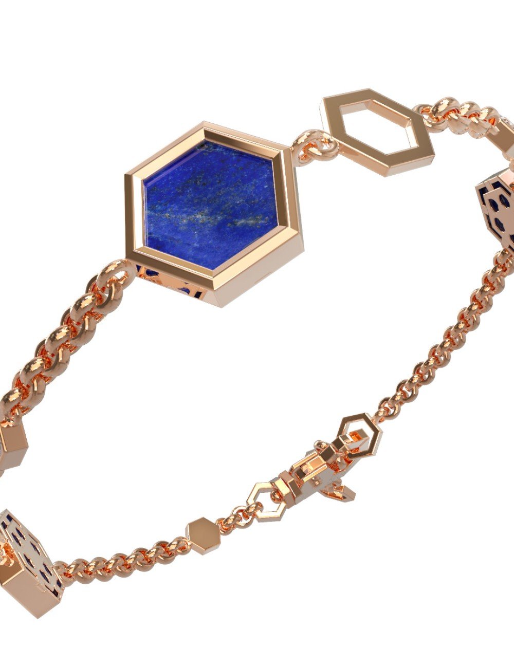 Браслет из золота c бриллиантами, лазуритом и перламутром