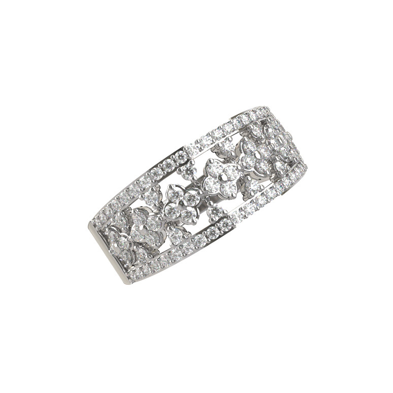 Кольцо из белого золота 585 пробы c бриллиантами