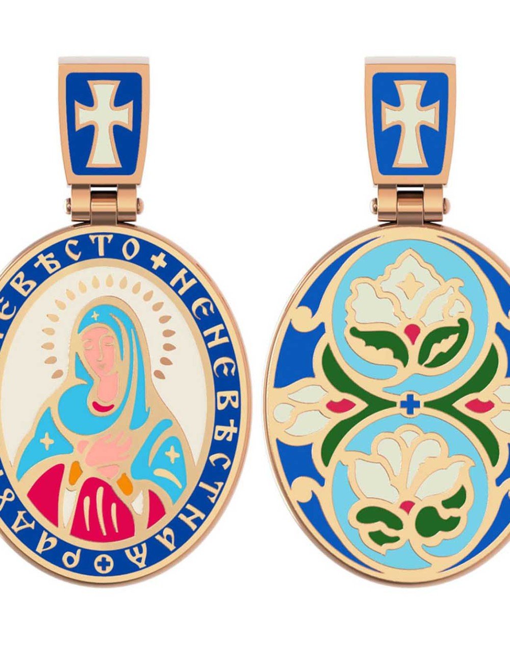 Образок из золота c эмалью