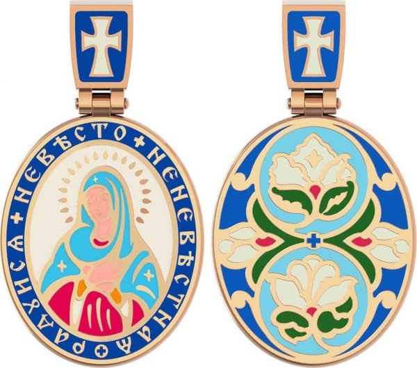 Образок из золота c эмалью