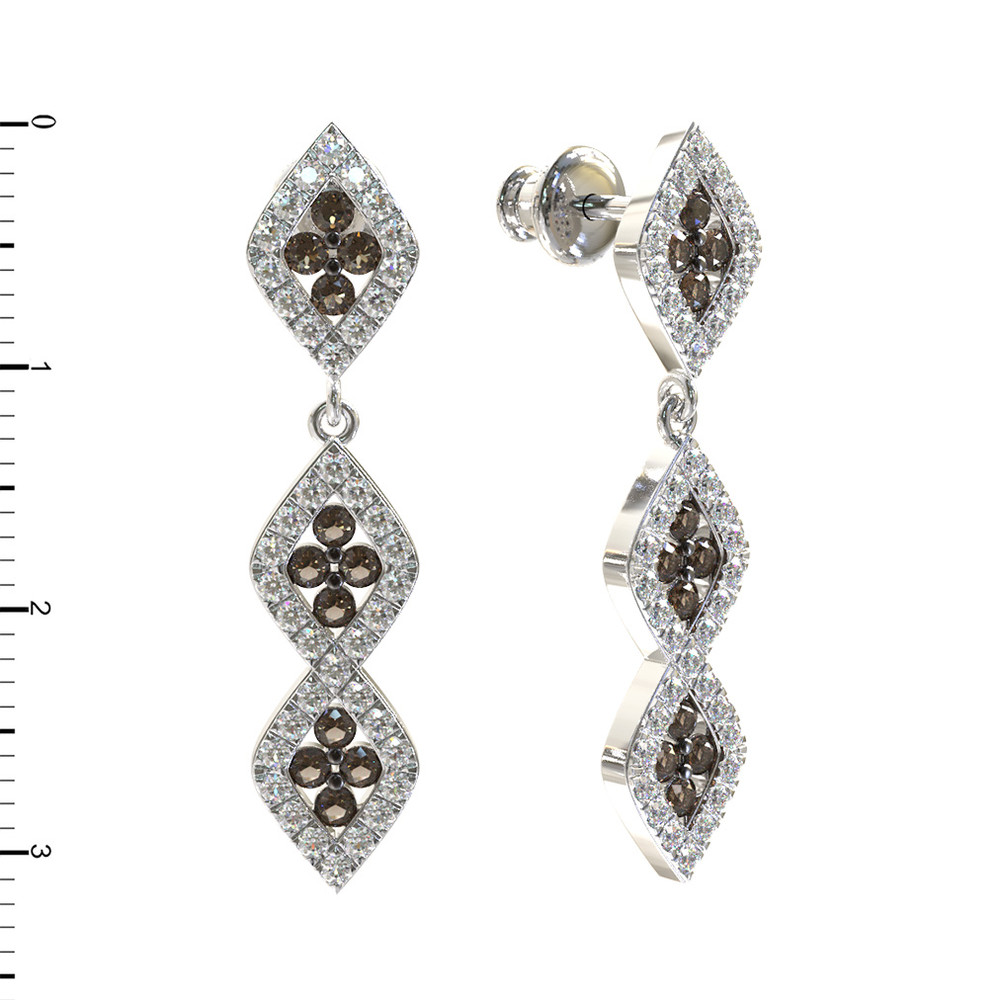 Серьги из белого золота 585 пробы c бриллиантами