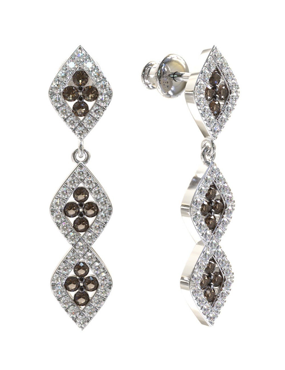 Серьги из белого золота c бриллиантами