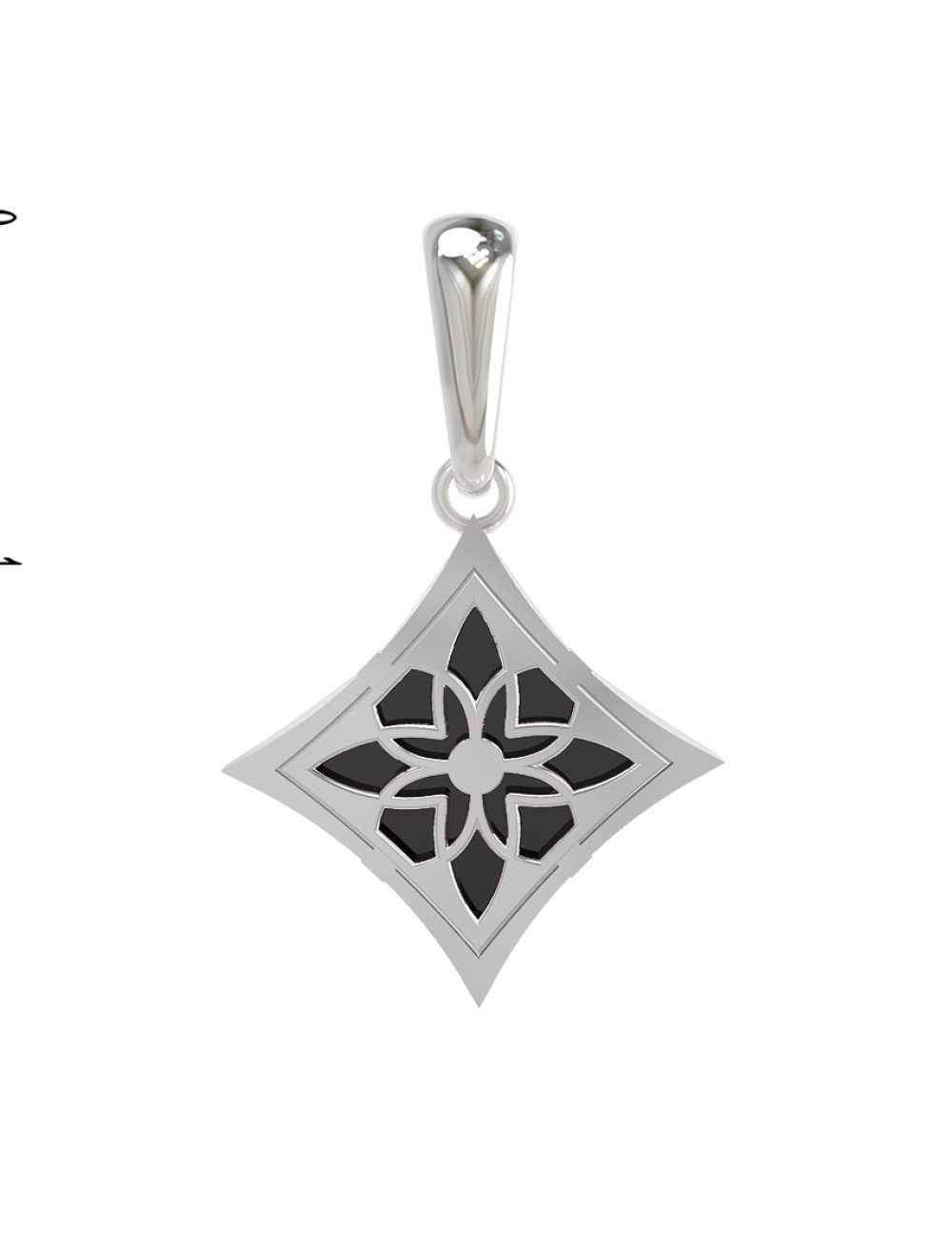 Подвеска из белого золота c ониксом