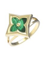 Кольцо из лимонного золота c малахитом